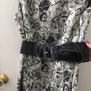 Black and white floral dress